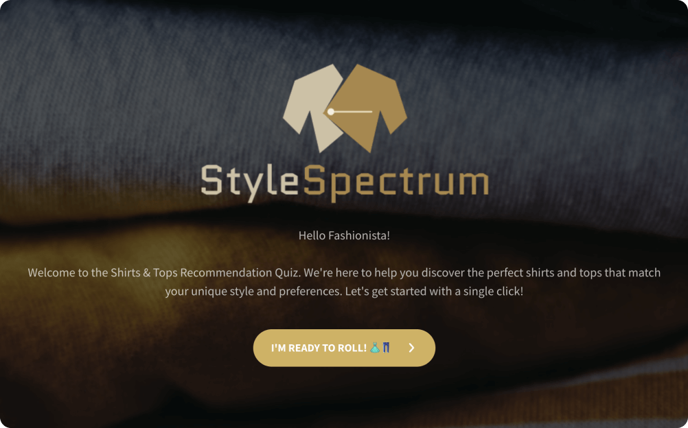 Shirts & Tops Recommendation Quiz Template