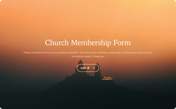 Church Membership Form Template