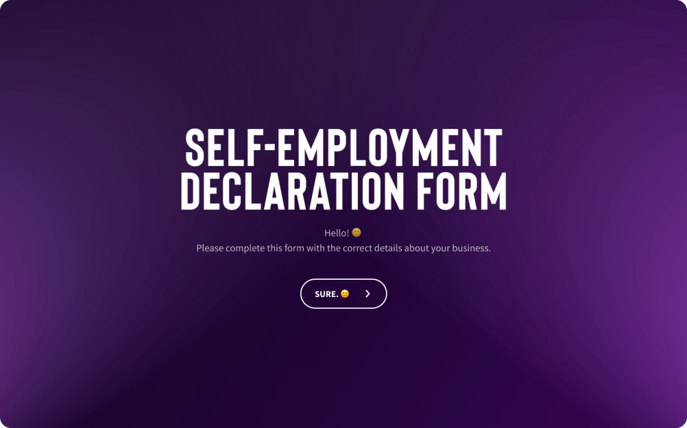 Self Employment Declaration Form Template