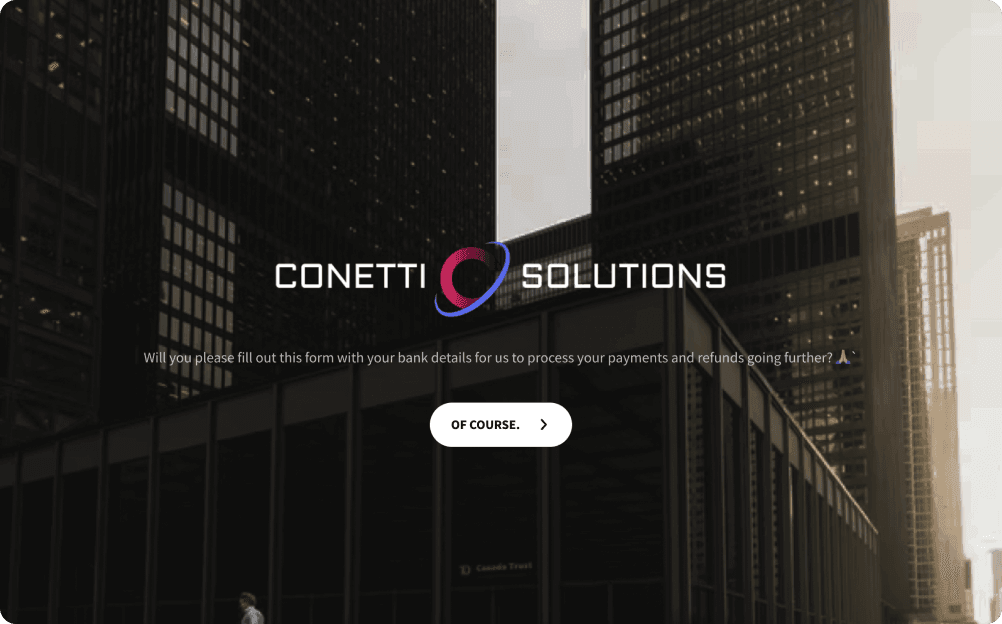 Bank Information Form Template