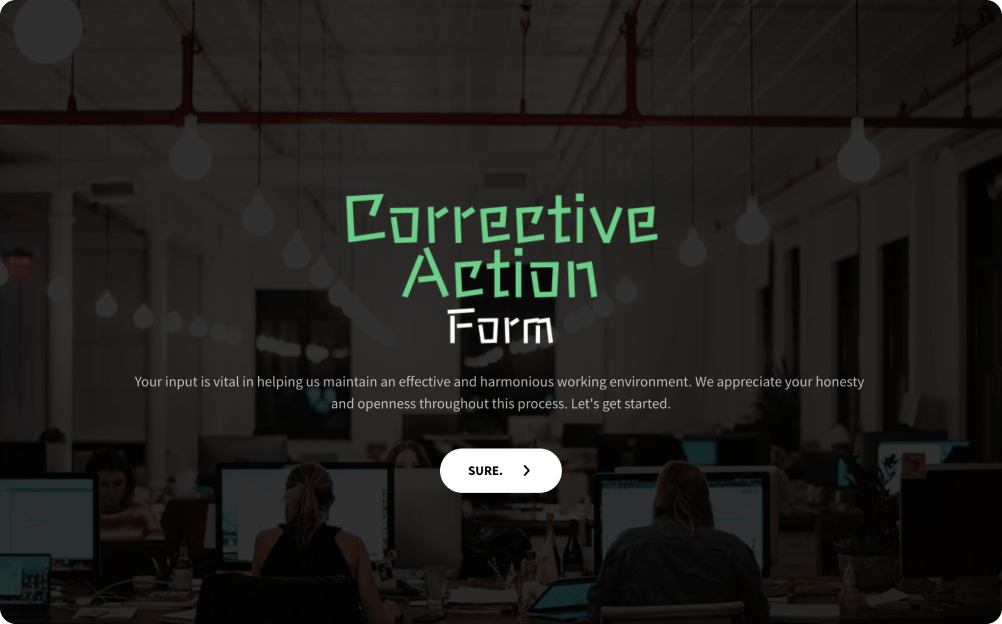 Corrective Action Form Template
