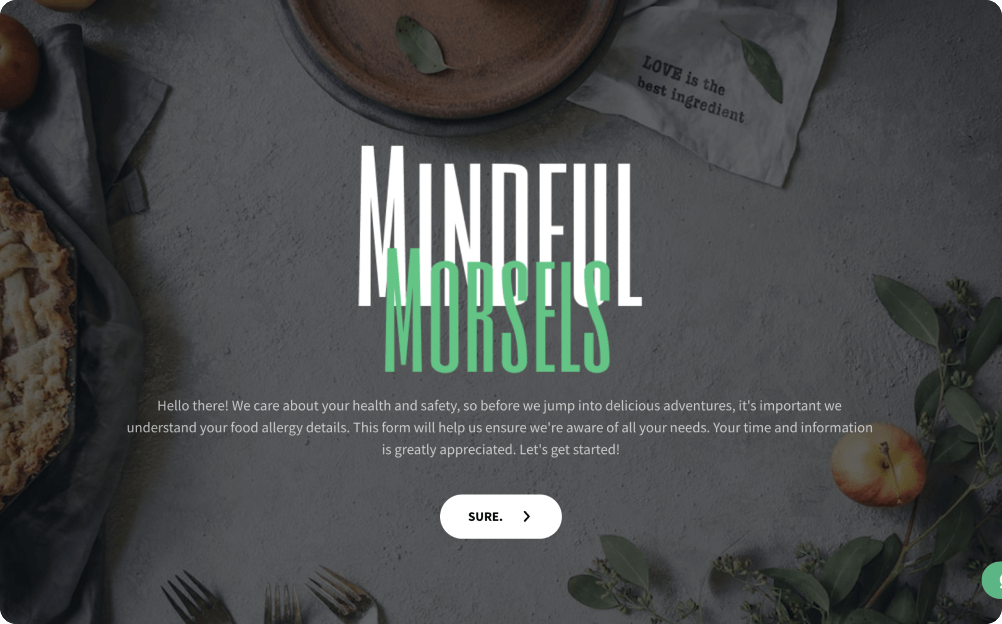 Food Allergy Form Template