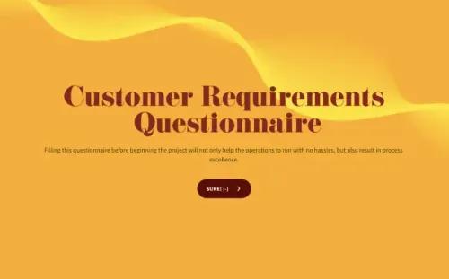 Customer Requirement Gathering Questionnaire Template Customer Requirement Gathering Questionnaire Template