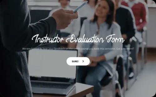 Instructor Evaluation Form Template Instructor Evaluation Form Template