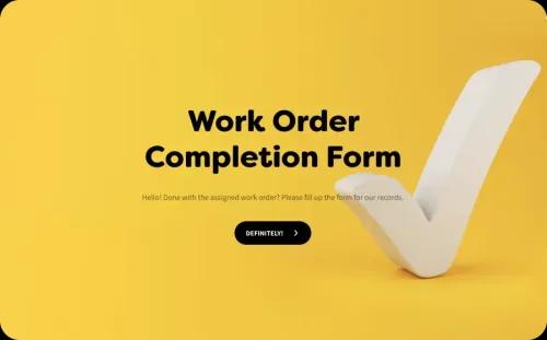 Work Order Completion Form Template Work Order Completion Form Template